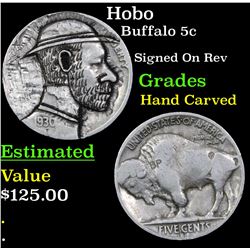 Hobo Buffalo Nickel 5c Grades Hand Carved