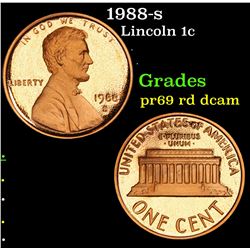 1988-s Lincoln Cent 1c Grades Gem++ Proof Red Deep cameo