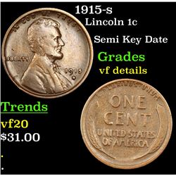 1915-s Lincoln Cent 1c Grades vf details