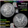 Image 1 : ***Auction Highlight*** 1921-p Morgan Dollar $1 Graded Choice Unc+ DMPL By USCG (fc)