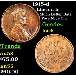 1915-d Lincoln Cent 1c Grades Choice AU/BU Slider