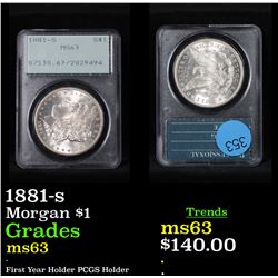 PCGS 1881-s Morgan Dollar $1 Graded ms63 By PCGS