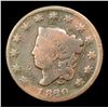 Image 2 : 1820 Coronet Head Large Cent 1c Grades vg+