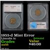 Image 1 : 1955-d Mint Error Lincoln Cent 1c Graded au55 By SEGS