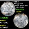 Image 1 : 1891-s Morgan Dollar $1 Grades Select+ Unc