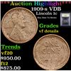 Image 1 : ***Auction Highlight*** 1909-s VDB Lincoln Cent 1c Graded vf details By USCG (fc)