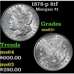1878-p 8tf Morgan Dollar $1 Grades Select+ Unc