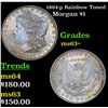 Image 1 : 1884-p Rainbow Toned Morgan Dollar $1 Grades Select+ Unc