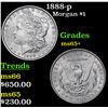 Image 1 : 1888-p Morgan Dollar $1 Grades GEM+ Unc