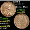 Image 1 : 1920-d Lincoln Cent 1c Grades Select Unc BN