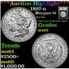 Image 1 : ***Auction Highlight*** 1897-o Morgan Dollar $1 Graded Select Unc By USCG (fc)