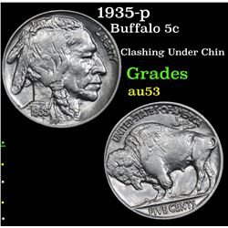 1935-p Buffalo Nickel 5c Grades Select AU