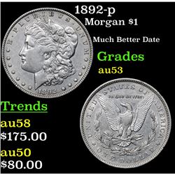 1892-p Morgan Dollar $1 Grades Select AU