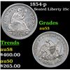 Image 1 : 1854-p Seated Liberty Quarter 25c Grades Select AU