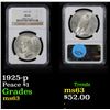 Image 1 : 1925-p Peace Dollar $1 Graded ms63 By NGC