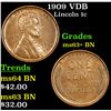 Image 1 : 1909 VDB Lincoln Cent 1c Grades Select+ Unc BN