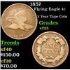 Image 1 : 1857 Flying Eagle Cent 1c Grades vf+