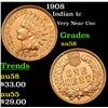 Image 1 : 1908 Indian Cent 1c Grades Choice AU/BU Slider
