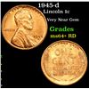Image 1 : 1945-d Lincoln Cent 1c Grades Choice+ Unc RD