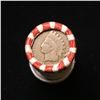 Image 2 : Mixed small cents 1c orig shotgun roll, 1916-d Wheat Cent, 1896 Indian Cent other end