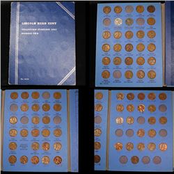 Partial Lincoln cent book 1941-1974 73 coins . . Roll 1c Grades