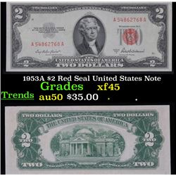 1953A $2 Red Seal United States Note Grades xf+