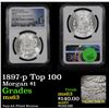 Image 1 : NGC 1897-p Top 100 Morgan Dollar $1 Graded ms63 By NGC