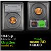Image 1 : PCGS 1945-p Lincoln Cent 1c Graded ms66 rd By PCGS