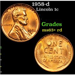 1958-d Lincoln Cent 1c Grades Select+ Unc RD