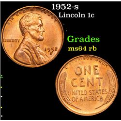 1952-s Lincoln Cent 1c Grades Choice Unc RB