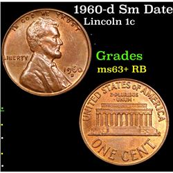 1960-d Sm Date Lincoln Cent 1c Grades Select+ Unc RB