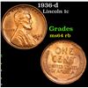 Image 1 : 1936-d Lincoln Cent 1c Grades Choice Unc RB