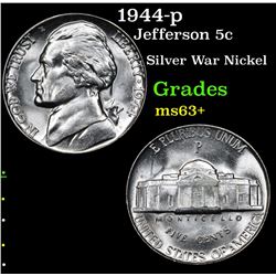 1944-p Jefferson Nickel 5c Grades Select+ Unc