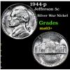Image 1 : 1944-p Jefferson Nickel 5c Grades Select+ Unc