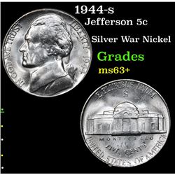 1944-s Jefferson Nickel 5c Grades Select+ Unc