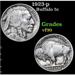 1923-p Buffalo Nickel 5c Grades vf++