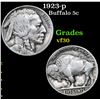 Image 1 : 1923-p Buffalo Nickel 5c Grades vf++
