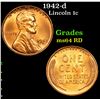 Image 1 : 1942-d Lincoln Cent 1c Grades Gem Unc Red