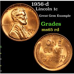 1956-d Lincoln Cent 1c Grades GEM Unc RD