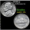 Image 1 : 1940-p Jefferson Nickel 5c Grades Select Unc+ 5fs
