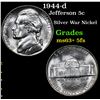 Image 1 : 1944-d Jefferson Nickel 5c Grades Select Unc+ 5fs