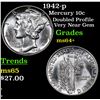 Image 1 : 1942-p Mercury Dime 10c Grades Choice+ Unc