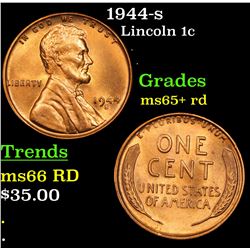 1944-s Lincoln Cent 1c Grades Gem+ Unc RD