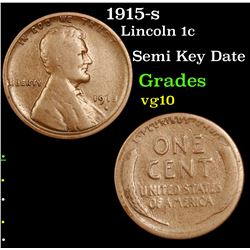1915-s Lincoln Cent 1c Grades vg+