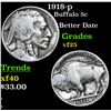 Image 1 : 1918-p Buffalo Nickel 5c Grades vf