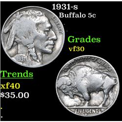 1931-s Buffalo Nickel 5c Grades vf++