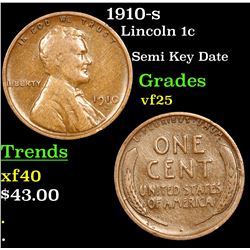 1910-s Lincoln Cent 1c Grades vf+