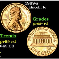 1969-s Lincoln Cent 1c Grades Gem++ Proof Red