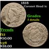 Image 1 : 1818 Coronet Head Large Cent 1c Grades f details