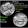 Image 1 : 1942-p Jefferson Nickel 5c Grades GEM Unc